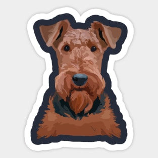 Cute Airedale Terrier Dog Minimal Stencil Artwork Sticker